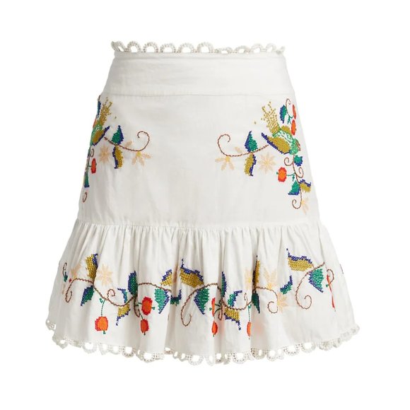 NWOT FARM RIO Pitanga Embroidery Mini Skirt Size M #313